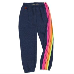 RARE Neon Stripe Aviator Nation Sweatpants